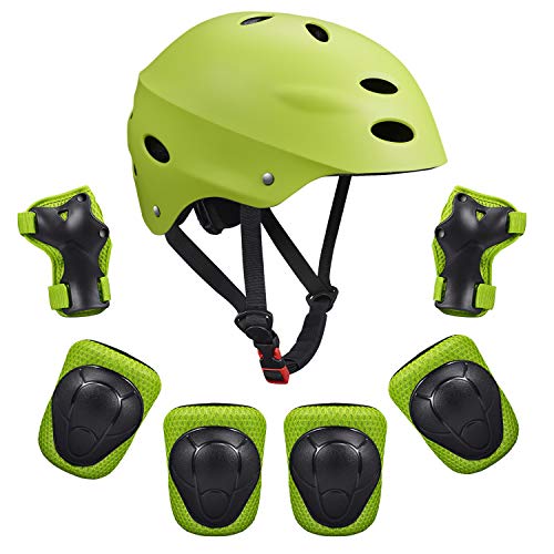 Product Cover SKL Kid's Protective Gear Set Knee Pads for Kids Knee and Elbow Pads with Wrist Guards for Skating Cycling Bike Rollerblading Scooter (Helmet+Knee Pads+Elbow Pads+Wrist Pads)