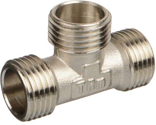 Product Cover Inter Fittings Brass Nickel Pipe Forged Tee 1/2 Male x 1/2 Male x 1/2 Male NPT 3-Ways