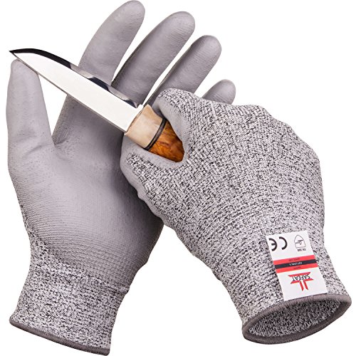Product Cover SAFEAT Safety Grip Work Gloves for Men and Women - Protective, Flexible, Cut Resistant, Comfortable PU Coated Palm. Free eBook Gift Included! Size XL