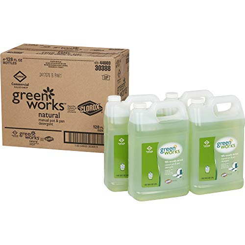 Product Cover Green Works Manual Pot & Pan Dishwashing Liquid, 128 Ounces, 4 Bottles/Case (30388)