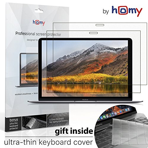 Product Cover Homy Screen Protector Kit [2-Pack] for MacBook Pro 13 inch 2016-2017-2018-2019: 1x Matte, 1x Glare + Keyboard Cover Ultra-Thin TPU Skin. Premium Kit Apple Computer A1706, A1708 Touch Bar, A1989, A2159