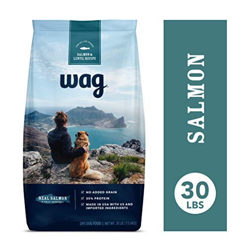 Product Cover Amazon Brand - Wag Dry Dog Food Salmon & Lentil Recipe (30 lb. Bag)