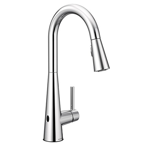 Product Cover Moen 7864EWC Sleek Motionsense Wave Touchless One-Handle High Arc Pulldown Kitchen Faucet Featuring Reflex, Chrome (7594EWC)