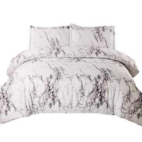 Product Cover Bedsure King Duvet Cover Set with Zipper Closure-Printed Marble Design,(104x90 inches)-3 Pieces (1 Duvet Cover + 2 Pillow Shams)-Ultra Soft Hypoallergenic Microfiber