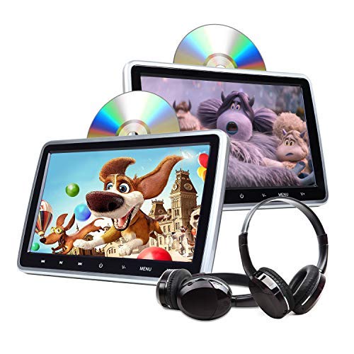 Product Cover 2020 Headrest DVD Player Car DVD Player 10.1'' Dual Car DVD Players with 2 Headphones Eonon C1100A for Kids Support Same/Different Video Playing/AV Out & in HDMI USB SD Port Touch Button