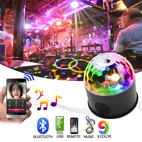 Product Cover KOOT Disco Lights Bluetooth Speaker Sound Activated Party Light with Remote Control LED DJ Strobe Bar Club Stage Dance Light for Kid Room Party Wedding Birthday
