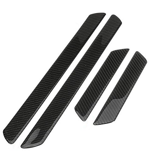 Product Cover Autogood Car Door Sill Plate Protectors- Universal Carbon Fiber Pattern Door Entry Guards Sill Scuff Cover Panel Step Protector 4PCS