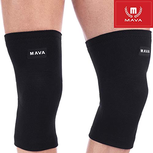 Product Cover Mava Sports Knee Support Compression Sleeve (All Black, Small)