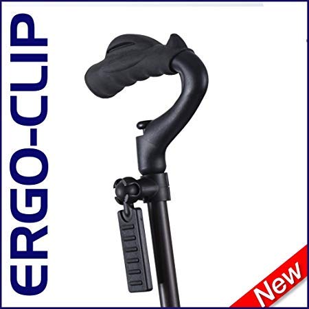 Product Cover ErgoClip- Crutch & Cane Surface Grip Holding Device, Stops Your Walking Stick from Falling to The Ground from Your Chair, Table, Mobility Scooter Or Any Stable Surface.