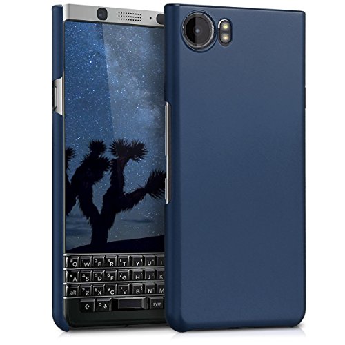 Product Cover kwmobile Case for BlackBerry KEYone (Key1) - Hard Plastic Anti Slip Grip Shockproof Protective Phone Cover - Metallic Blue