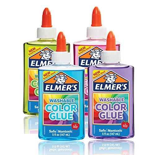Product Cover Elmer's Washable Translucent Color Glue, Great For Making Slime, Assorted Colors, 5 Ounces Each, 4 Count, 5 Oz., Standard Packaging