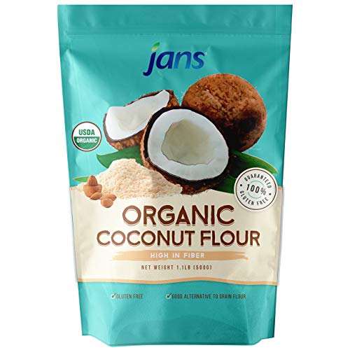 Product Cover Jans Organic Coconut Flour 1.1lb | Gluten-Free | Certified Organic | Keto, Paleo, & Vegan Friendly