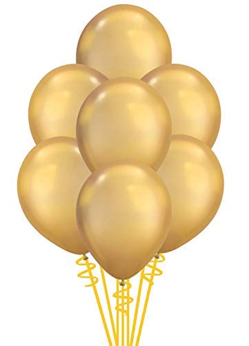 Product Cover Qualatex Solid Shine Chrome Gold Biodegradable Latex Balloons, 11-Inches, 100-Units per pack (1-Pack)
