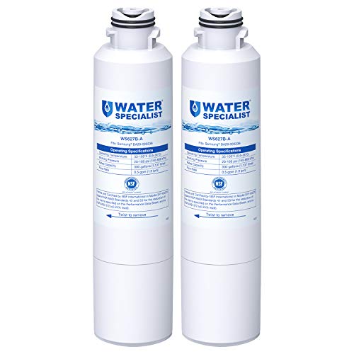 Product Cover Waterspecialist NSF 53&42 Certified DA29-00020B Refrigerator Water Filter, Replacement for Samsung HAF-CIN, HAF-CIN/EXP, DA29-00020A/B, DA97-08006A, DA2900020B, RF28HMEDBSR, RF4287HARS (Pack of 2)