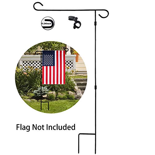 Product Cover HOOSUN Garden Flag Stand Holder Pole Easy to Install Strong Sturdy Wrought Iron Fits 12.5