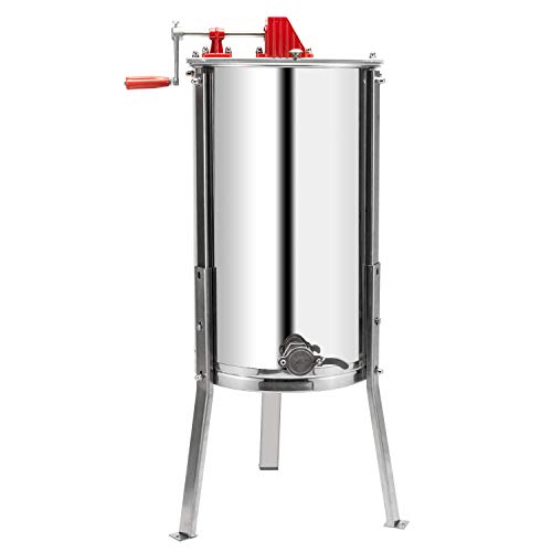 Product Cover VINGLI Upgraded 2 Frame Honey Extractor Separator,Food Grade Stainless Steel Honeycomb Spinner Drum Manual Crank With Adjustable Height Stands,Beekeeping Pro Extraction Apiary Centrifuge Equipment