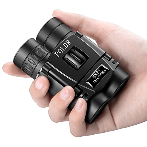 Product Cover POLDR 8x21 Small Compact Lightweight Binoculars for Adults Kids Bird Watching Traveling Sightseeing.Mini Pocket Folding Binoculars for Concert Theater Opera