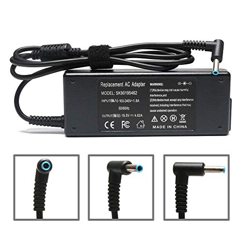 Product Cover 19.5V 4.62A 90W Laptop Adapter Charger for HP Envy Touchsmart Sleekbook 15 17 M6 M7 Series; HP Pavilion 11 14 15 17, HP Stream 11 13 14, HP Elitebook Folio 1040, HP Spectre X360 13 15 Power Supply