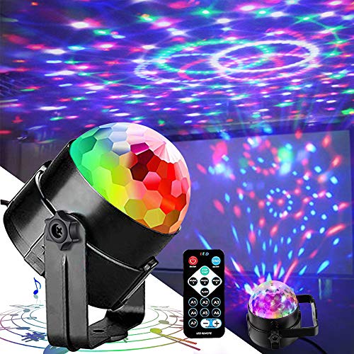Product Cover Disco Lights Party Lights QinGerS Dj Stage Light 7 Colors Sound Activated For Christmas KTV Club Lights Romantic decorati