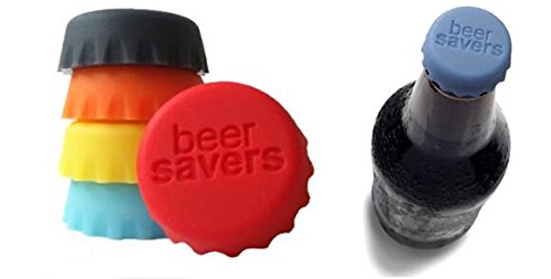 Product Cover RIANZ Pack of 6 Silicone Lid Beer Saver Bottle Cap Stopper Reusable Silicone Beer Saver Bottle Cap Leak Free (Color May Vary)
