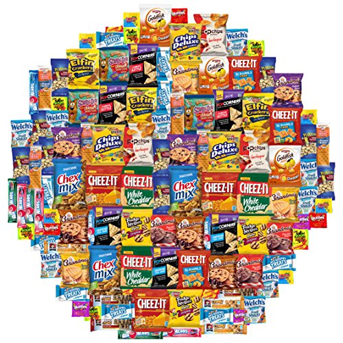 Product Cover Snack Chest Care Package (120 Count) Variety Snacks Gift Box - College Students, Military, Work or Home - Over 9 Pounds of Chips Cookies & Candy!