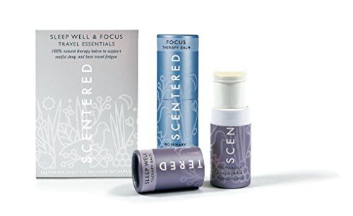 Product Cover Scentered TRAVEL ESSENTIALS - SLEEP WELL & FOCUS -Aromatherapy Balm Gift Set - Supports Relaxation, Restful Sleep & Alertness, Wakefulness During Travel
