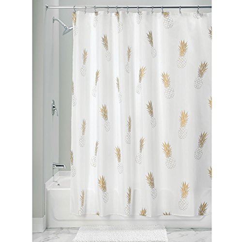 Product Cover iDesign Fabric Pineapple Shower Curtain for Master, Guest, Kids', College Dorm Bathroom, 72