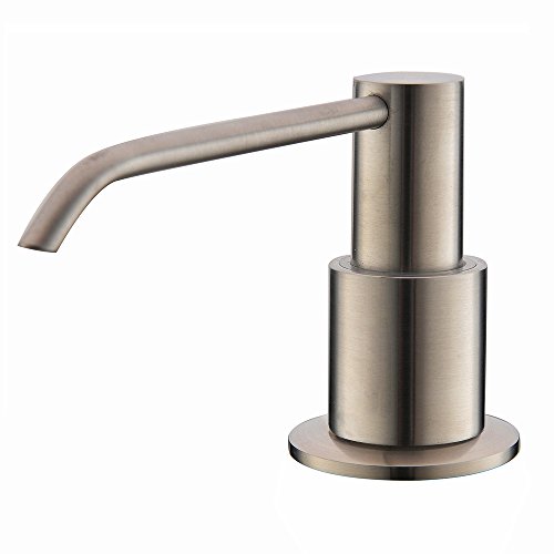 Product Cover Comllen Commercial Brushed Nickel Stainless Steel Kitchen Sink Countertop Soap Dispenser With 10.6 Ounce Capacity, Brushed Nickel