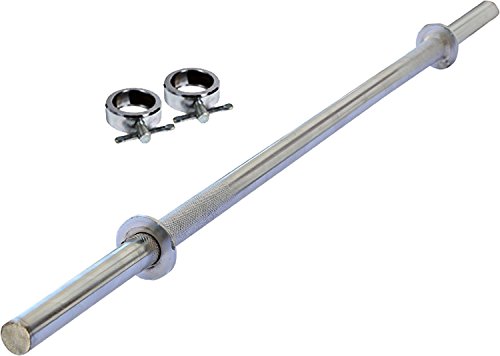 Product Cover Kobo 6 FEET 27MM Chrome Plated Special Rod Weight Lifting BAR with Lock Collar (Silver)