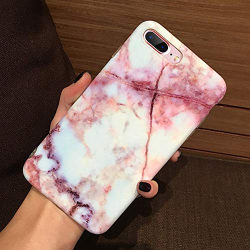 Product Cover J.west Phone Case Compatiable with iPhone 8 Plus, iPhone 7 Plus, Marble Printed Clear Bumper Slim TPU Soft Rubber Cover Anti-Scratch Thin Back Protective Phone Case Cover for iPhone 7 Plus/8 Plus