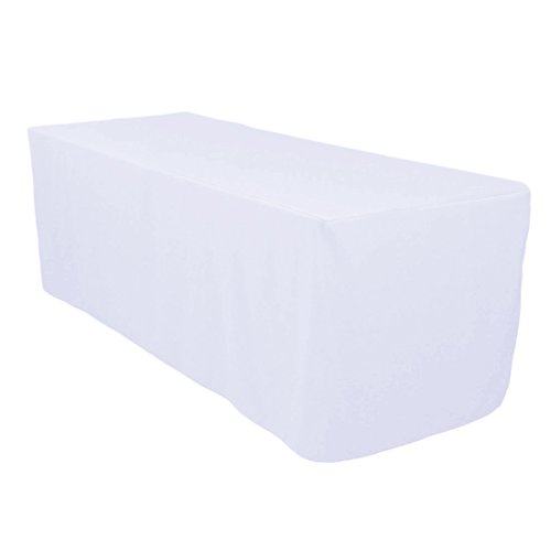 Product Cover Surmente Tablecloth 6 ft Rectangular Polyester Tablecloth Tablecloths for Rectangle Tables for Weddings, Banquets, or Restaurants (White) ...