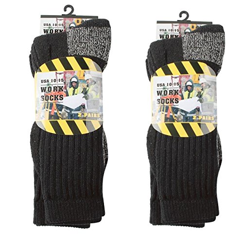 Product Cover Large Mans 4 Pair Heavy Duty Men's Work Socks Warm All Season Size 10-15 Shoe Size up to Shoe Size 16