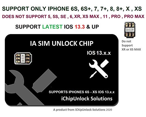Product Cover ICHIPUNLOCK CHIP IOS 13.x.x Compatible with iPhone 6S to XS, Unlock AT&T, Verizon, Sprint, T-Mobile, Xfinity, Metro PCS, Boost, Cricket to GSM Networks. DO NOT Support CDMA SIM Cards
