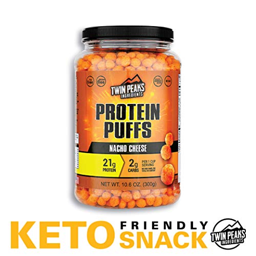 Product Cover Twin Peaks Low Carb, Keto Friendly Protein Puffs, Nacho Cheese (300g, 21g Protein, 2g Carbs)