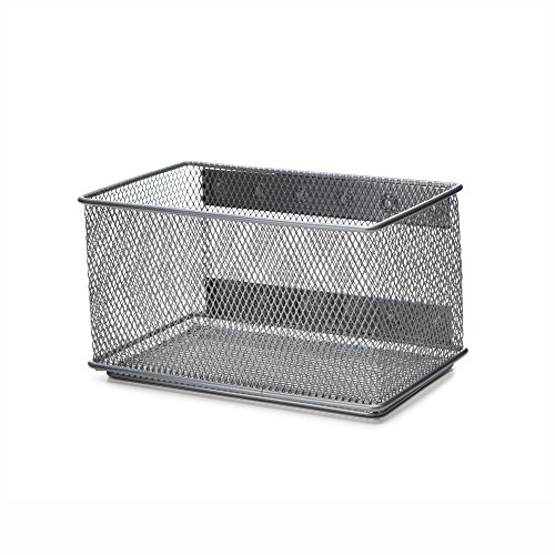 Product Cover Ybmhome Wire Mesh Magnetic Storage Basket, Trash Caddy, Container, Desk Tray, Office Supply Organizer Silver for Refrigerator/Microwave Oven or Magnetic Surface in Kitchen or Office 2457 (1, Medium)