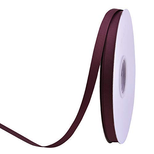Product Cover Ribest 3/8 inch 50 Yards Solid Grosgrain Ribbon Per Roll for DIY Hair Accessories Scrapbooking Gift Packaging Party Decoration Wedding Flowers Burgundy