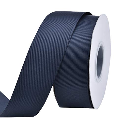 Product Cover Ribest 1-1/2 inch 25 Yards Solid Grosgrain Ribbon Per Roll for DIY Hair Accessories Scrapbooking Gift Packaging Party Decoration Wedding Flowers Navy