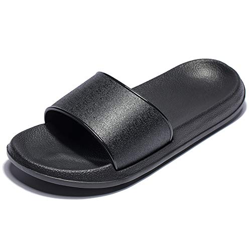 Product Cover Anbenser Slides for Women House Sandals Pool Slides Anti-Slip Bath Slipper Shower Shoes Indoor Floor Slippers Black