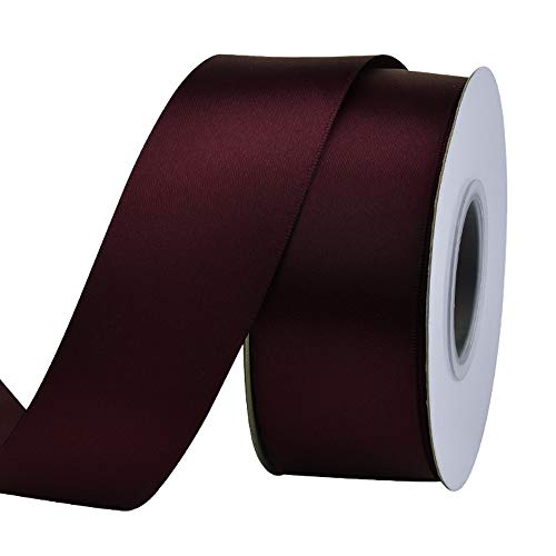Product Cover Ribest 1-1/2 inch 25 Yards Solid Double Face Satin Ribbon Per Roll for DIY Hair Accessories Scrapbooking Gift Packaging Party Decoration Wedding Flowers Burgundy