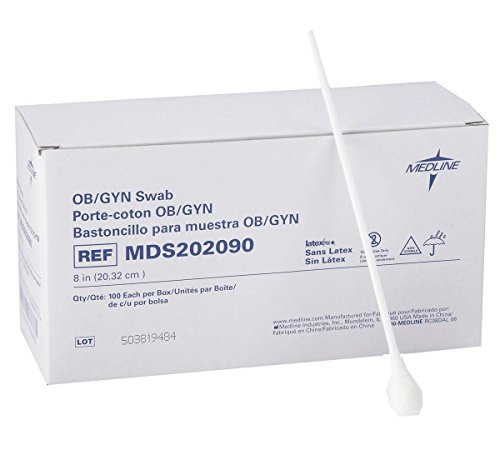 Product Cover Medline MDS202090Z Non-sterile OB/GYN Swabs, (Pack of 100)