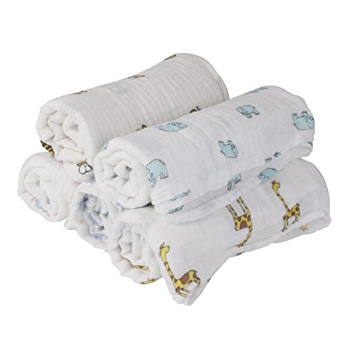 Product Cover MOM'S HOME Organic Cotton Baby Muslin Swaddle (Multicolour, 92x92 cm) - Pack of 3
