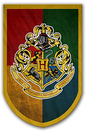 Product Cover Harry Potter Style Banner - Hogwarts Flag 37x24 in - Printed on Both Sides - Durable Enough for Outside Conditions - Perfect Barware Man Cave Gift - Unique HP Collectible Accessories