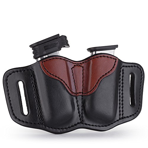 Product Cover 1791 GUNLEATHER 2.1 Mag Holster - Double Mag Pouch for Single Stack Mags, OWB Magazine Pouch for Belts - Black & Brown