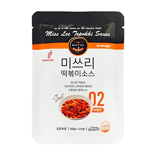 Product Cover MISSLEE Food TTEOKBOKKI Sauce Korean Foods toppogi Ddeokbokki Stir-Fried Rice Cake Sauce Level 2 Mild, Pack of 5