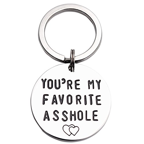 Product Cover LParkin You're My Favorite Asshole Keychain Funny Keychain Funny Man Gift Valentines Day Funny Gift for Husband Funny Boyfriend Gift