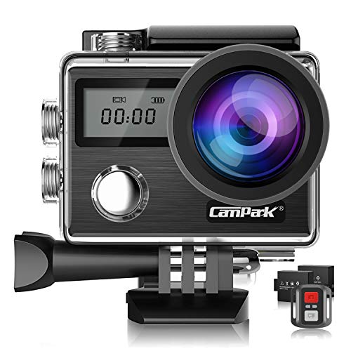 Product Cover Campark X20 4K Action Camera 20MP with EIS Touch Screen Remote Control Waterproof Camera 30M 170° Adjustable View Angle 2 Batteries and Accessories Kit Compatible with GoPro