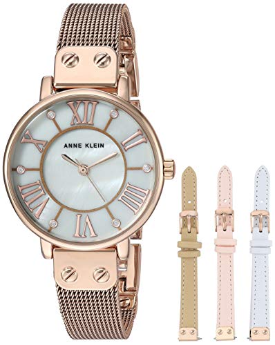 Product Cover Anne Klein Women's Mesh Bracelet Watch and Interchangeable Strap Set, AK/3180RGST