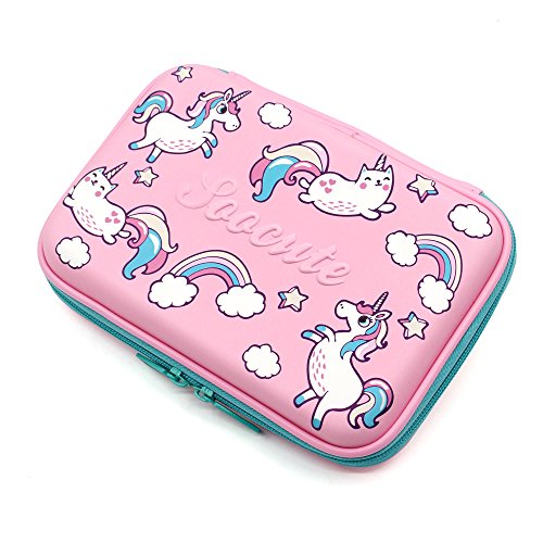 Product Cover Unicorn Gifts for Girls Hardtop Pencil Case - Kids Large Colored Pen Holder Box with Compartments - Girls Cosmetic Pouch Bag Stationery Organizer