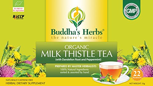 Product Cover Buddha's Herbs Premium Organic Milk Thistle Tea with Dandelion Root (Pack of 4)(88 Tea bags)