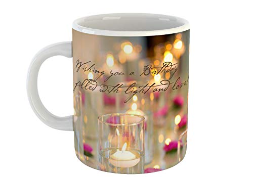 Product Cover Giftowl Happy Birthday Joy And Light Ceramic Coffee Mug For Friend, Girlfriend & Boyfriend Glossy Finish With Vibrant Print